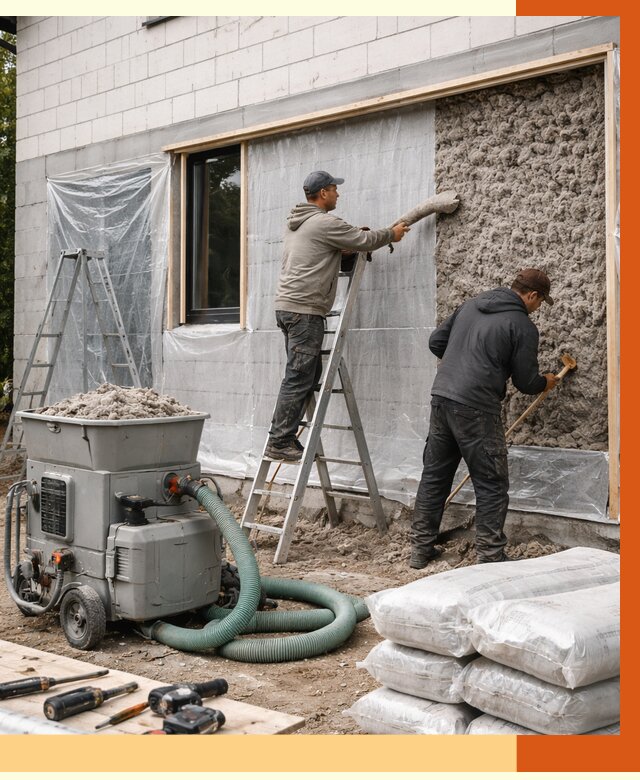 Утепление дома из газобетона эковатой в Липецке от 4677 руб./м2 | ТепломастерЛпц