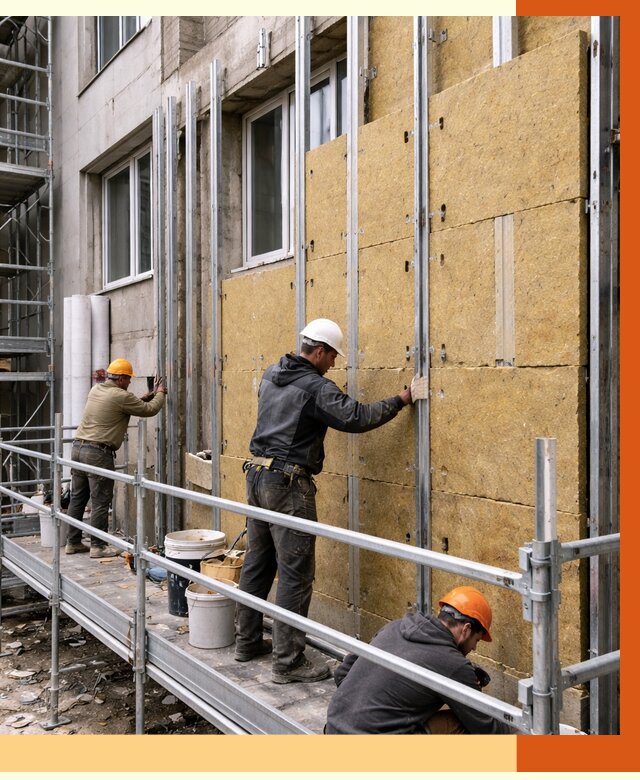 Утепление вентилируемого фасада в Липецке от 5821 руб/м2 — монтаж и утепление вентфасад | ТепломастерЛпц